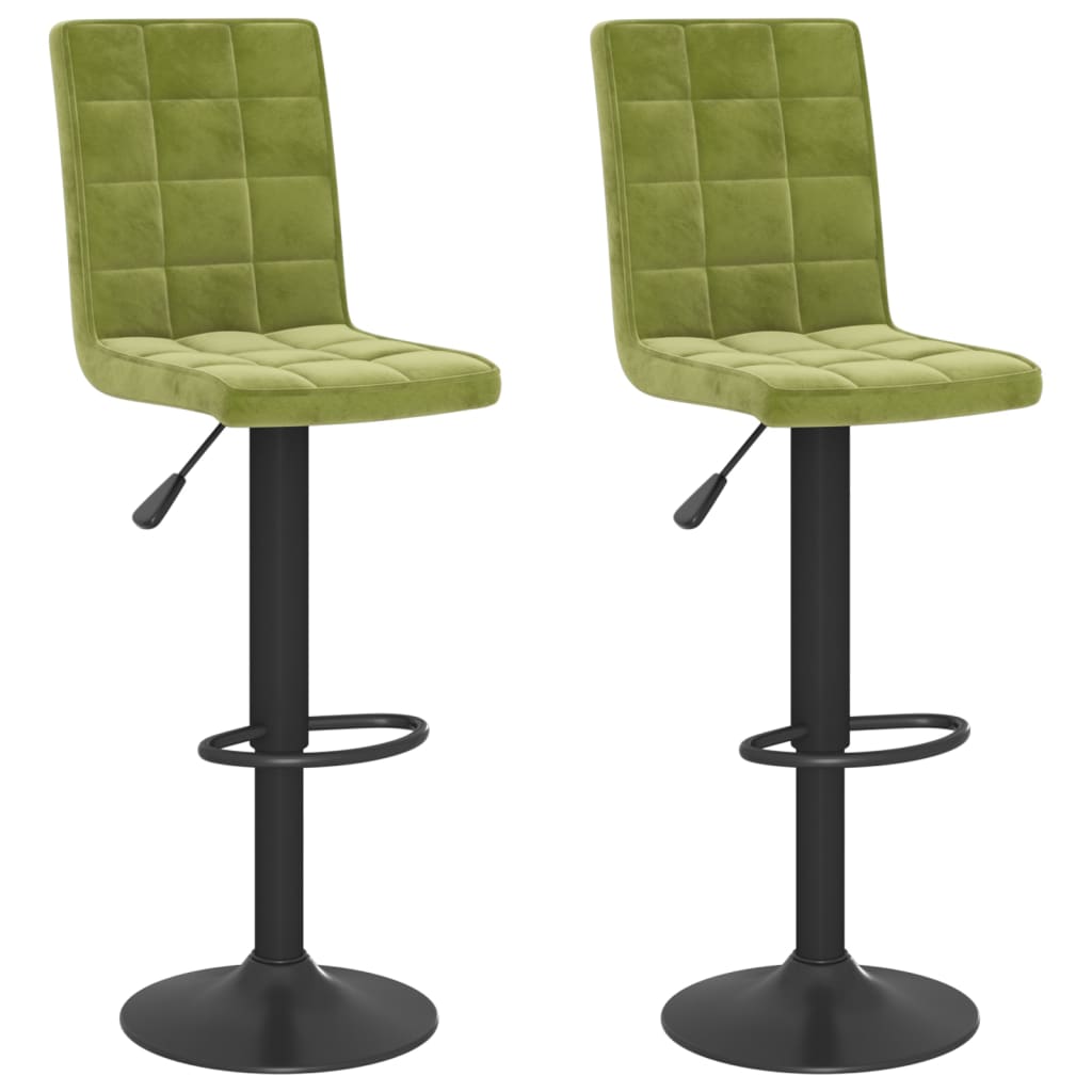 Tabourets de bar lot de 2 vert clair velours