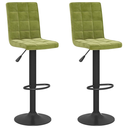 Tabourets de bar lot de 2 vert clair velours