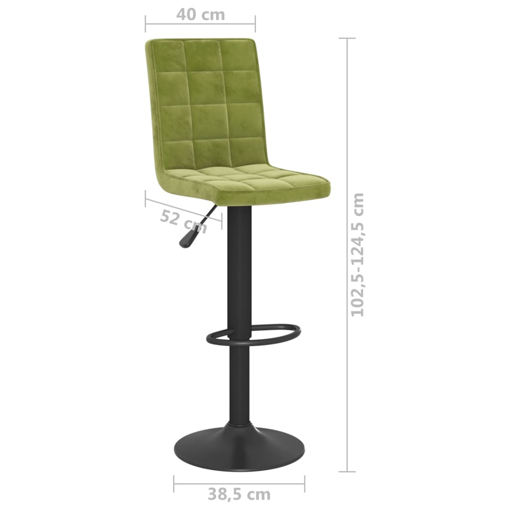 Tabourets de bar lot de 2 vert clair velours