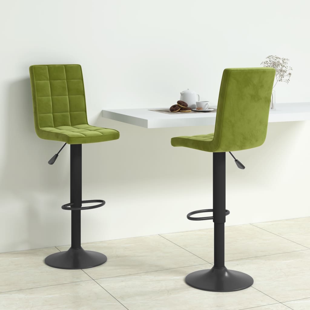 Tabourets de bar lot de 2 vert clair velours