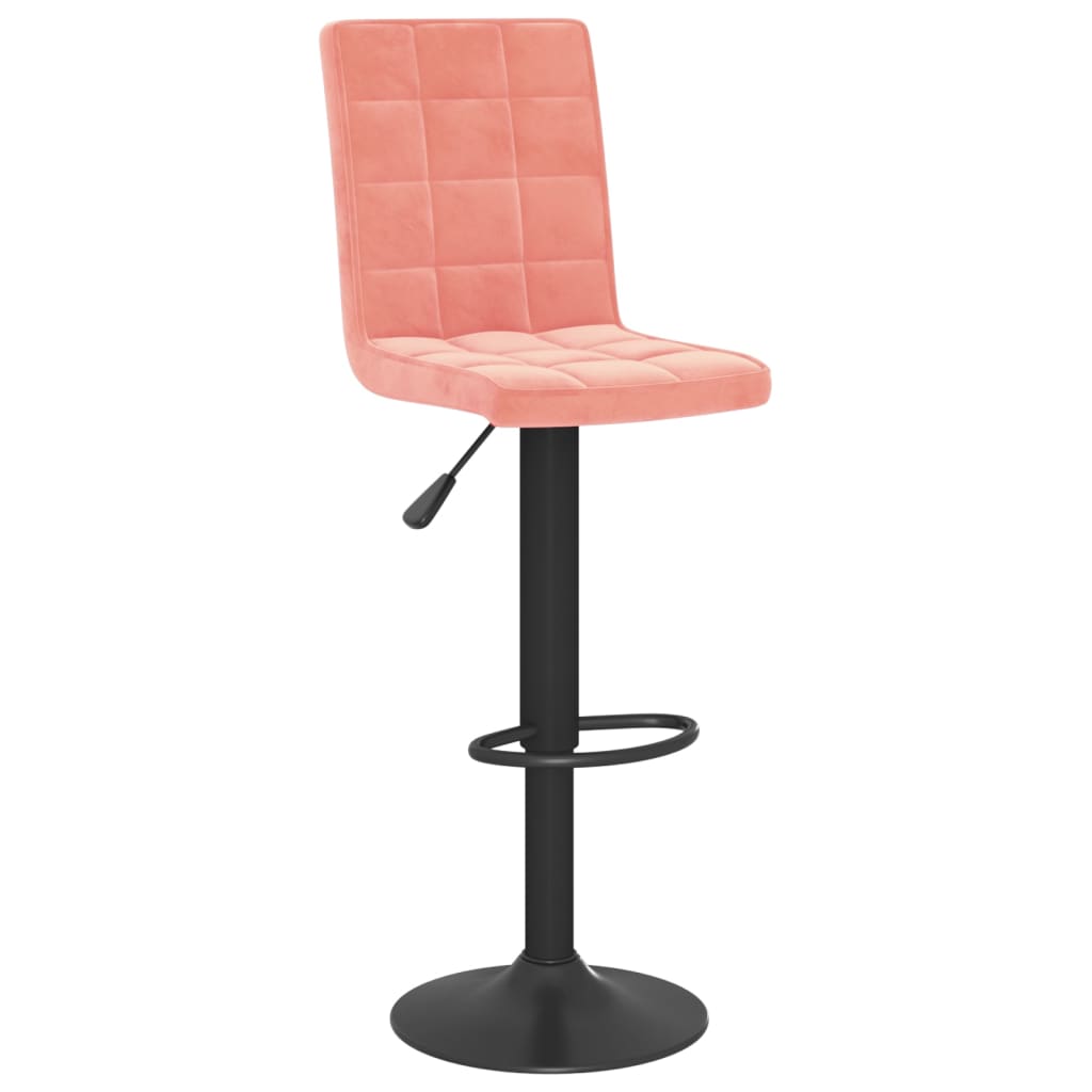 Tabourets de bar lot de 2 rose velours