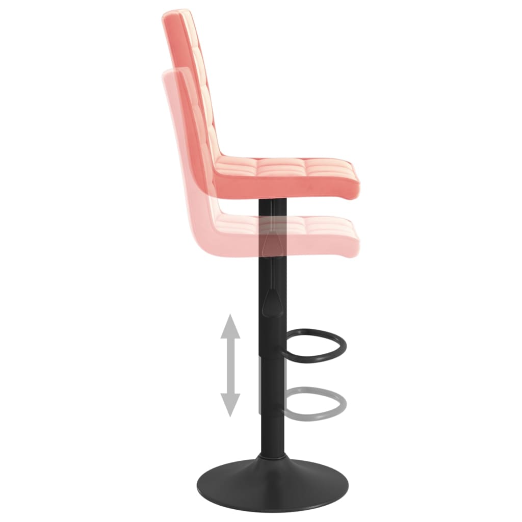 Tabourets de bar lot de 2 rose velours