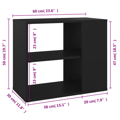 Armoire latérale Noir 60x30x50 cm Bois d’ingénierie