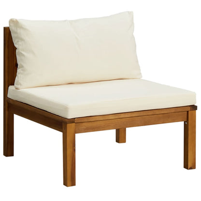 Ensemble de canapés 2 pcs et coussins blanc crème Acacia solide