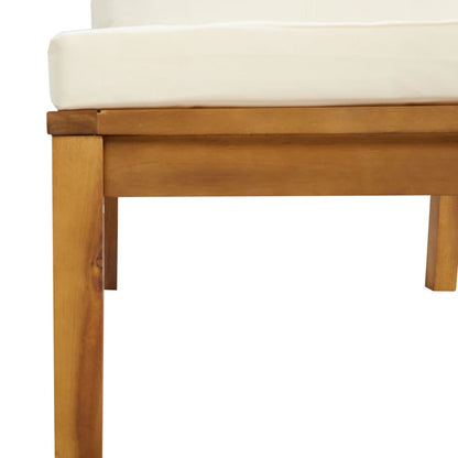 Ensemble de canapés 2 pcs et coussins blanc crème Acacia solide