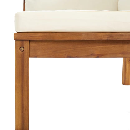 Canapé d'angle sectionnel et coussin blanc crème Bois d'acacia