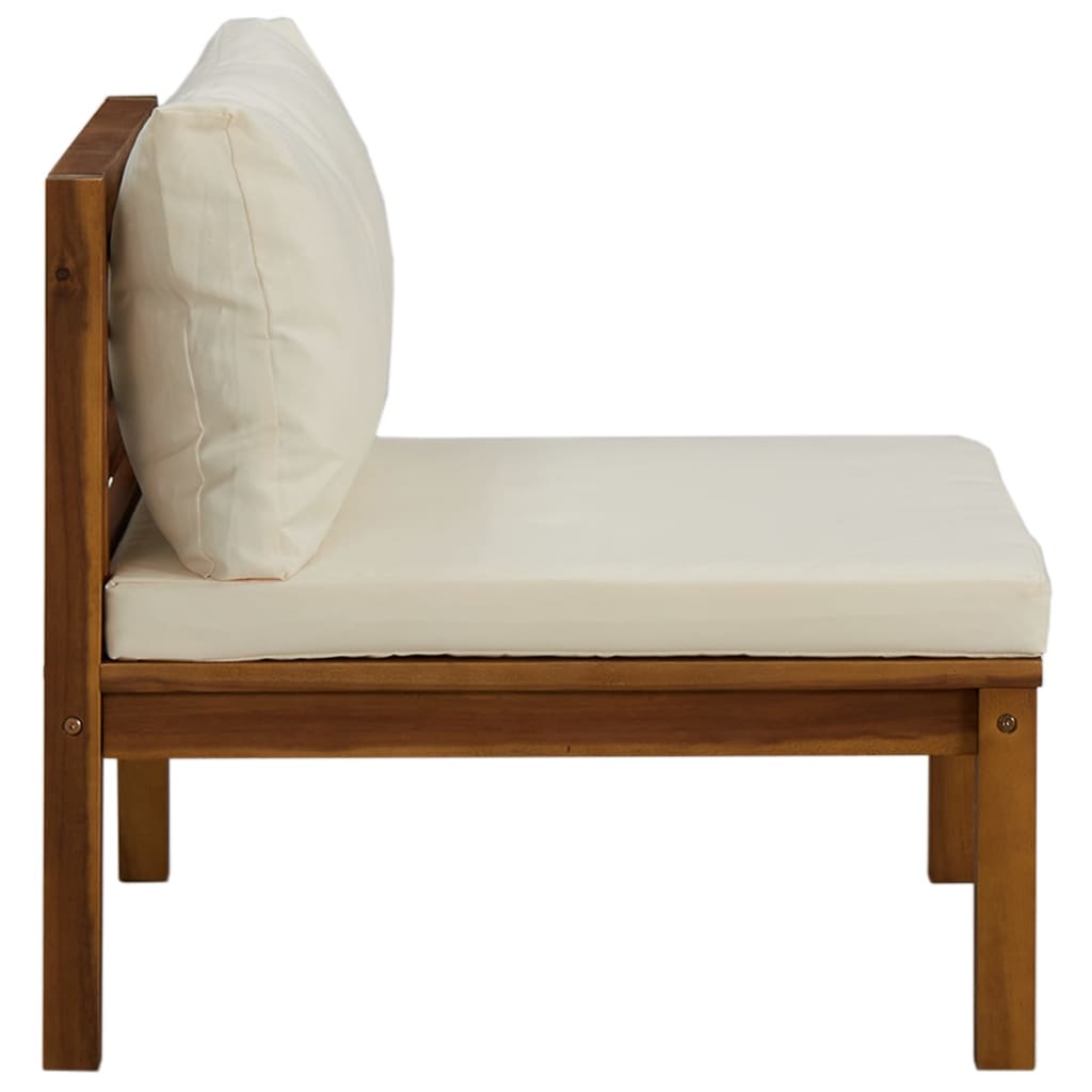 Canapé de milieu sectionnel avec coussin blanc crème Acacia