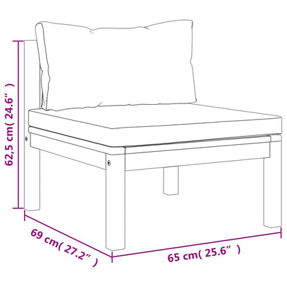 Canapé de milieu sectionnel avec coussin blanc crème Acacia