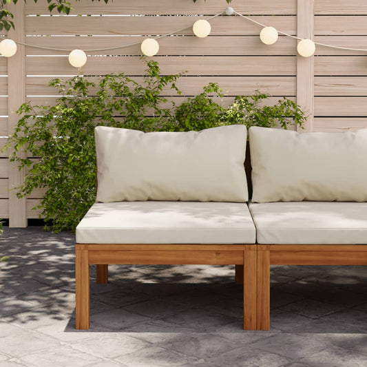 Canapé de milieu sectionnel avec coussin blanc crème Acacia