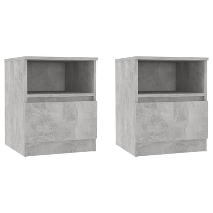 Tables de chevet 2 pcs Gris béton 40x40x50 cm Aggloméré