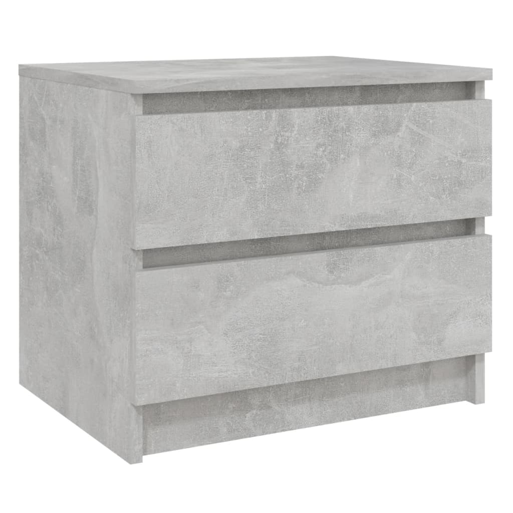 Tables de chevet 2 pcs Gris béton 50x39x43,5 cm Aggloméré