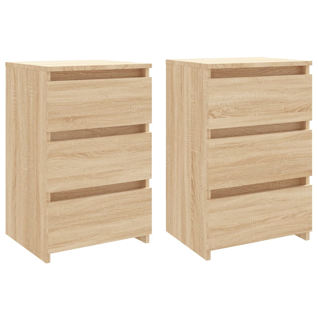 Tables de chevet 2 pcs Chêne sonoma 40x35x62,5 cm Aggloméré