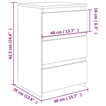 Table de chevet Gris béton 40x35x62,5 cm Aggloméré