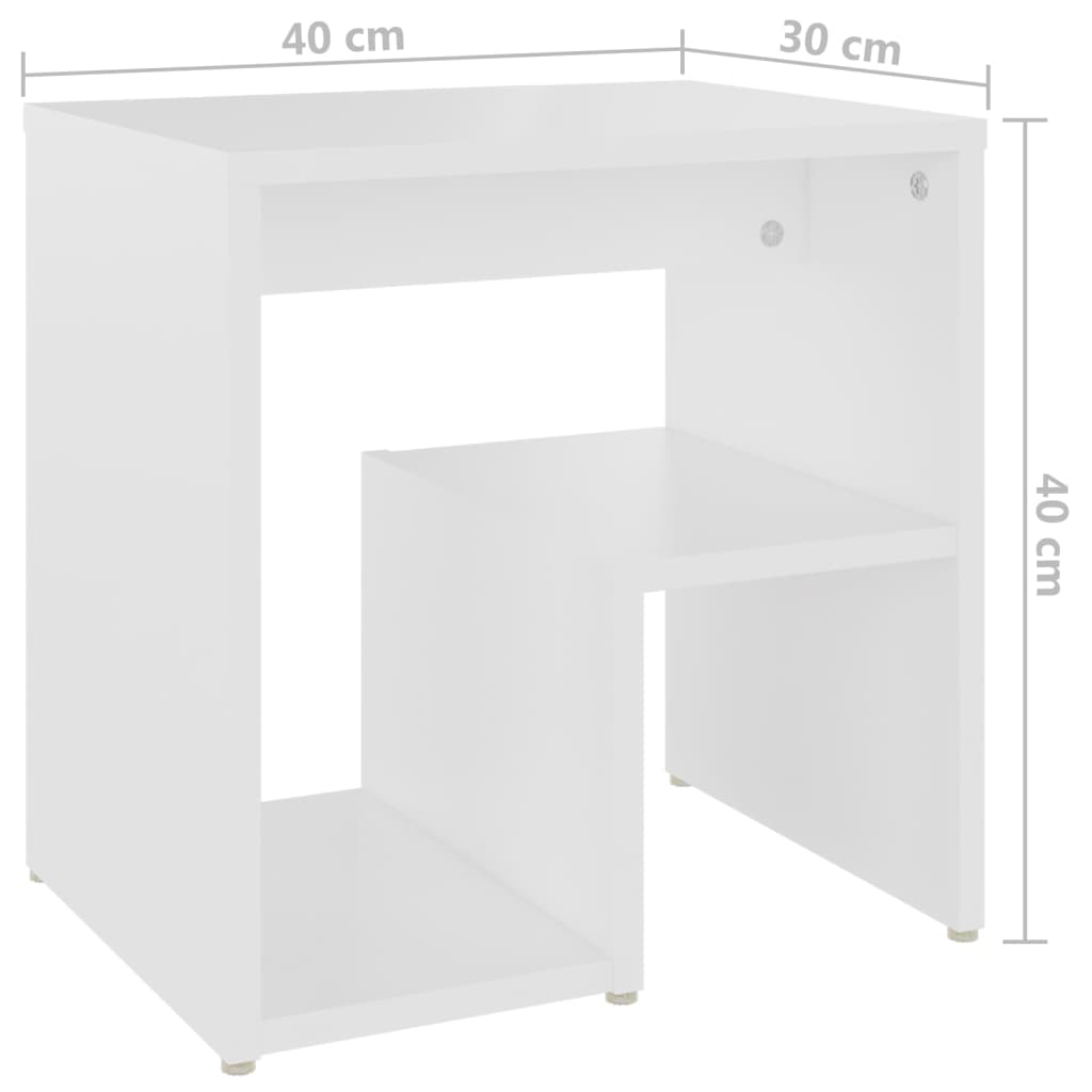 Table de chevet Blanc 40x30x40 cm Aggloméré