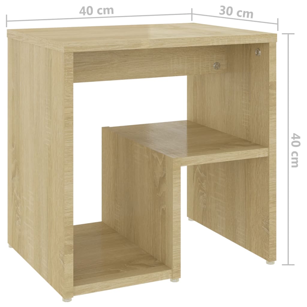 Tables de chevet 2pcs chêne sonoma 40x30x40cm bois d'ingénierie