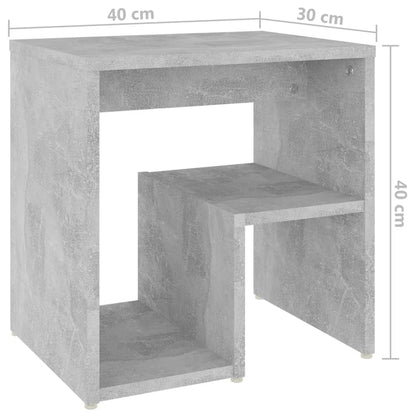 Table de chevet gris béton 40x30x40 cm bois d'ingénierie