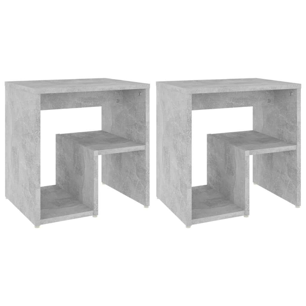 Tables de chevet 2 pcs gris béton 40x30x40 cm bois d'ingénierie