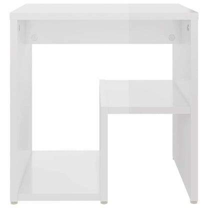 Tables de chevet 2pcs blanc brillant 40x30x40cm bois ingénierie