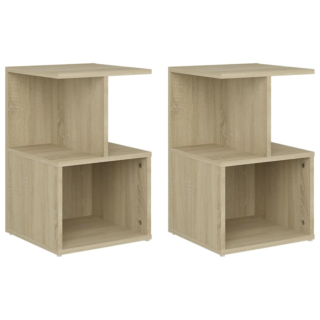 Tables de chevet 2pcs Chêne sonoma 35x35x55cm bois d'ingénierie