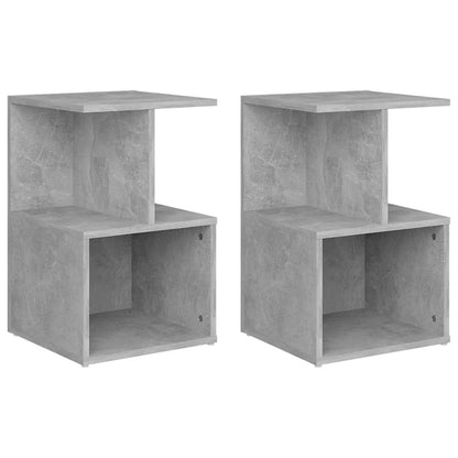 Tables de chevet 2 pcs gris béton 35x35x55 cm bois d'ingénierie