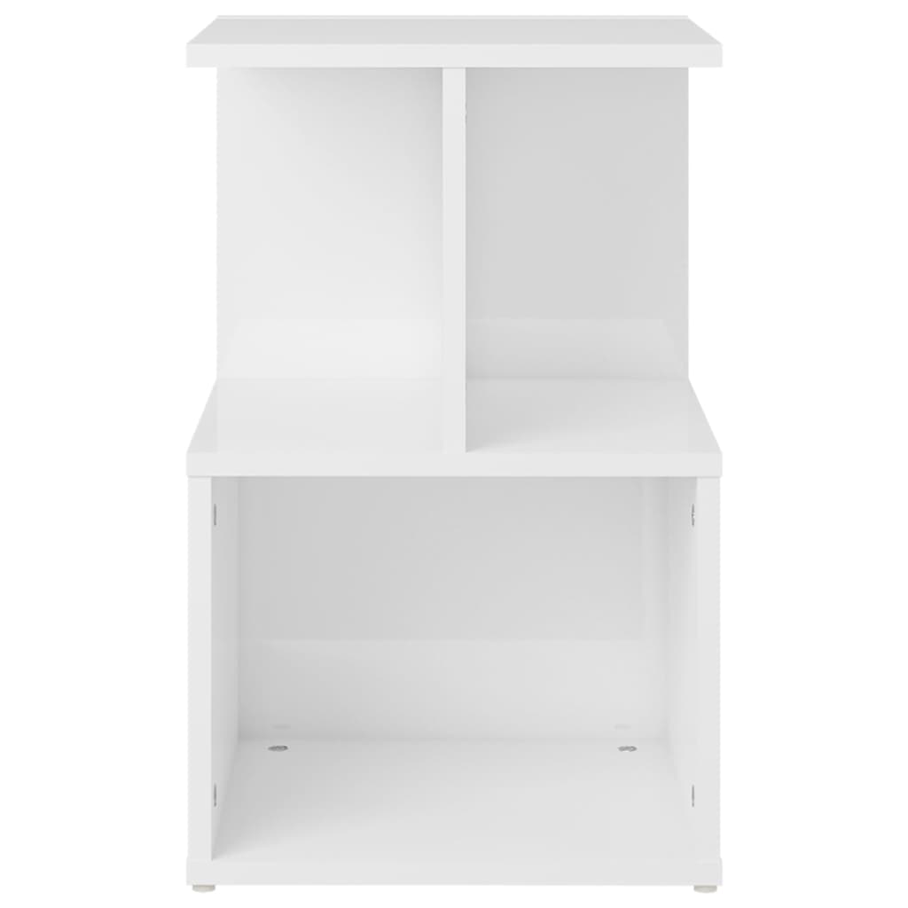 Tables de chevet 2pcs Blanc brillant 35x35x55cm bois ingénierie