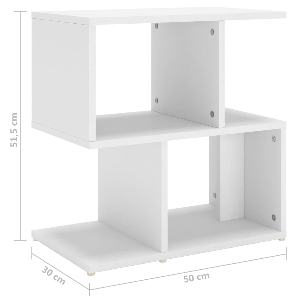 Table de chevet blanc 50x30x51,5 cm bois d'ingénierie