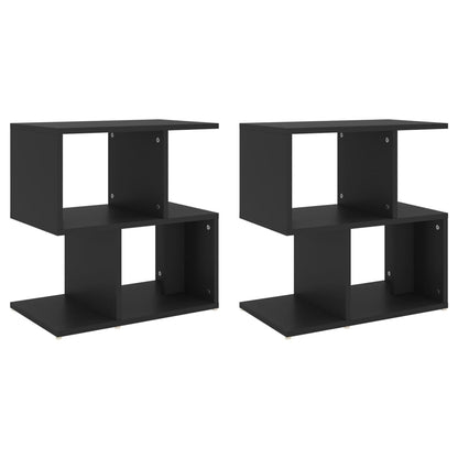 Tables de chevet 2 pcs noir 50x30x51,5 cm bois d'ingénierie