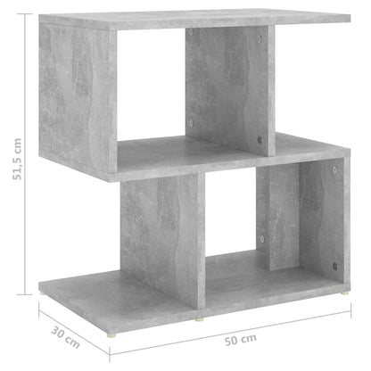 Table de chevet gris béton 50x30x51,5 cm bois d'ingénierie