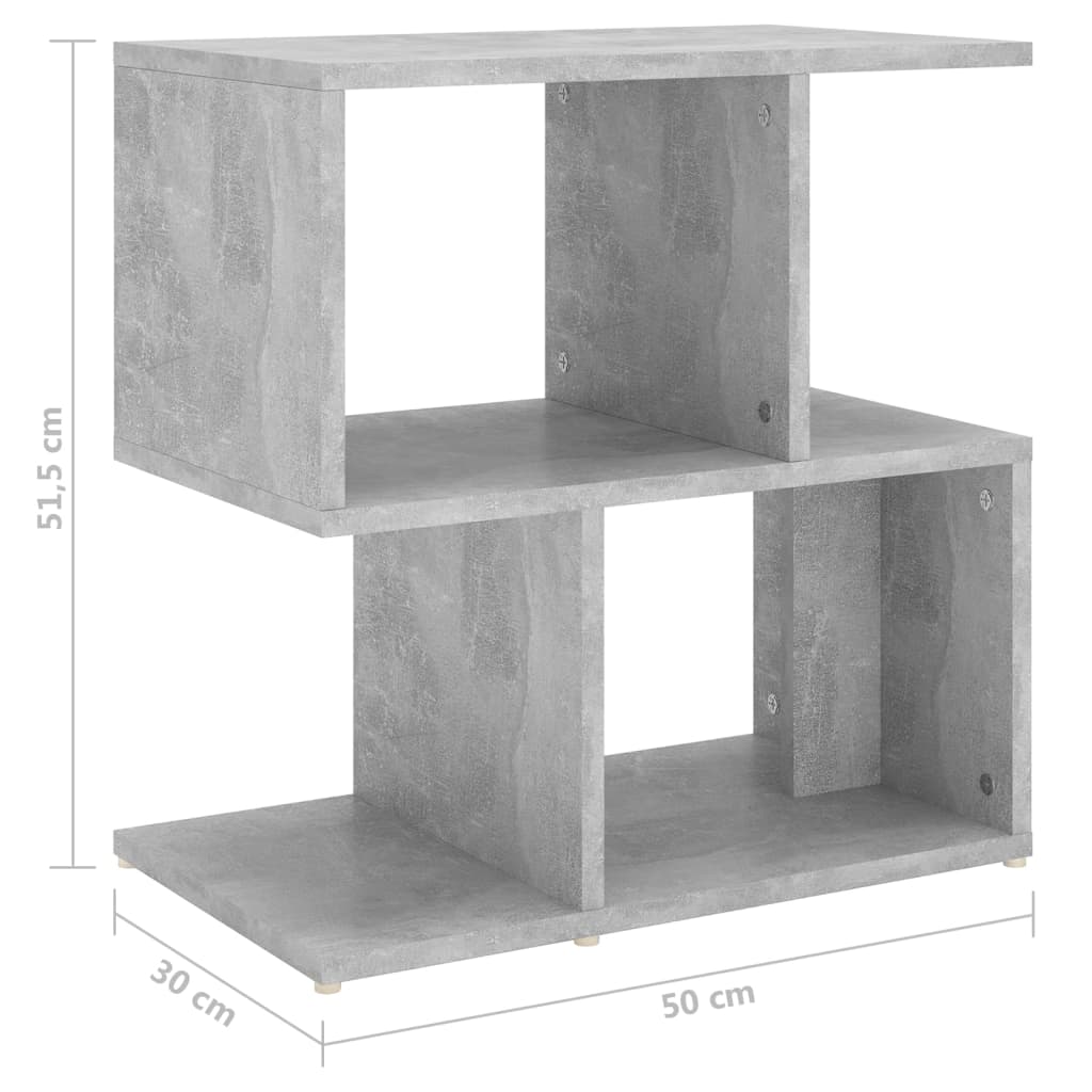 Tables de chevet 2pcs gris béton 50x30x51,5cm bois d'ingénierie