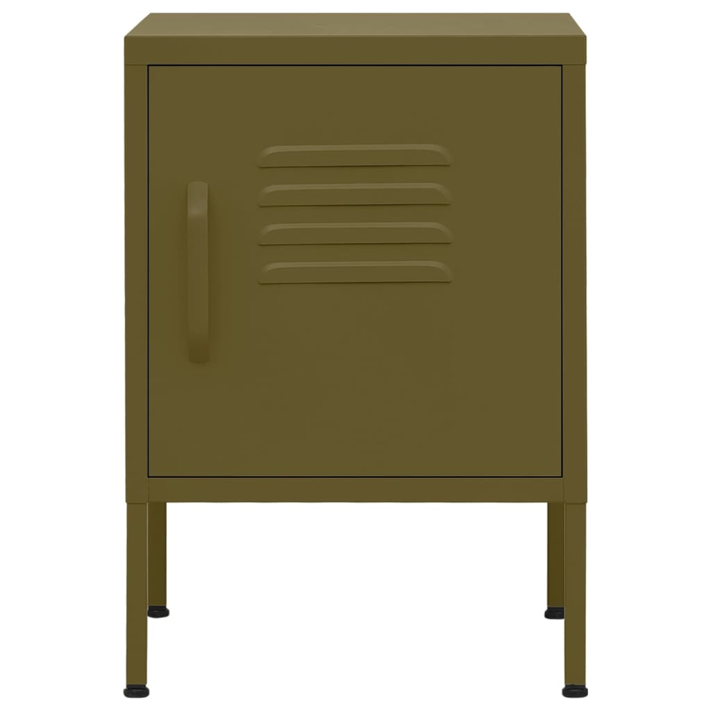 Table de chevet Vert olive 35x35x51 cm Acier