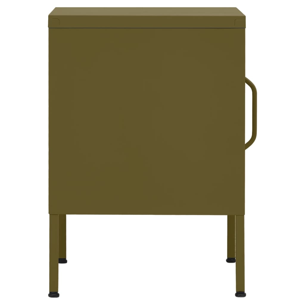 Table de chevet Vert olive 35x35x51 cm Acier