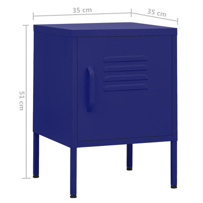 Table de chevet Bleu marine 35x35x51 cm Acier