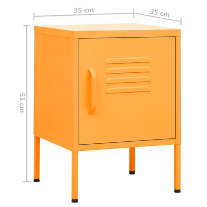 Table de chevet Jaune moutarde 35x35x51 cm Acier