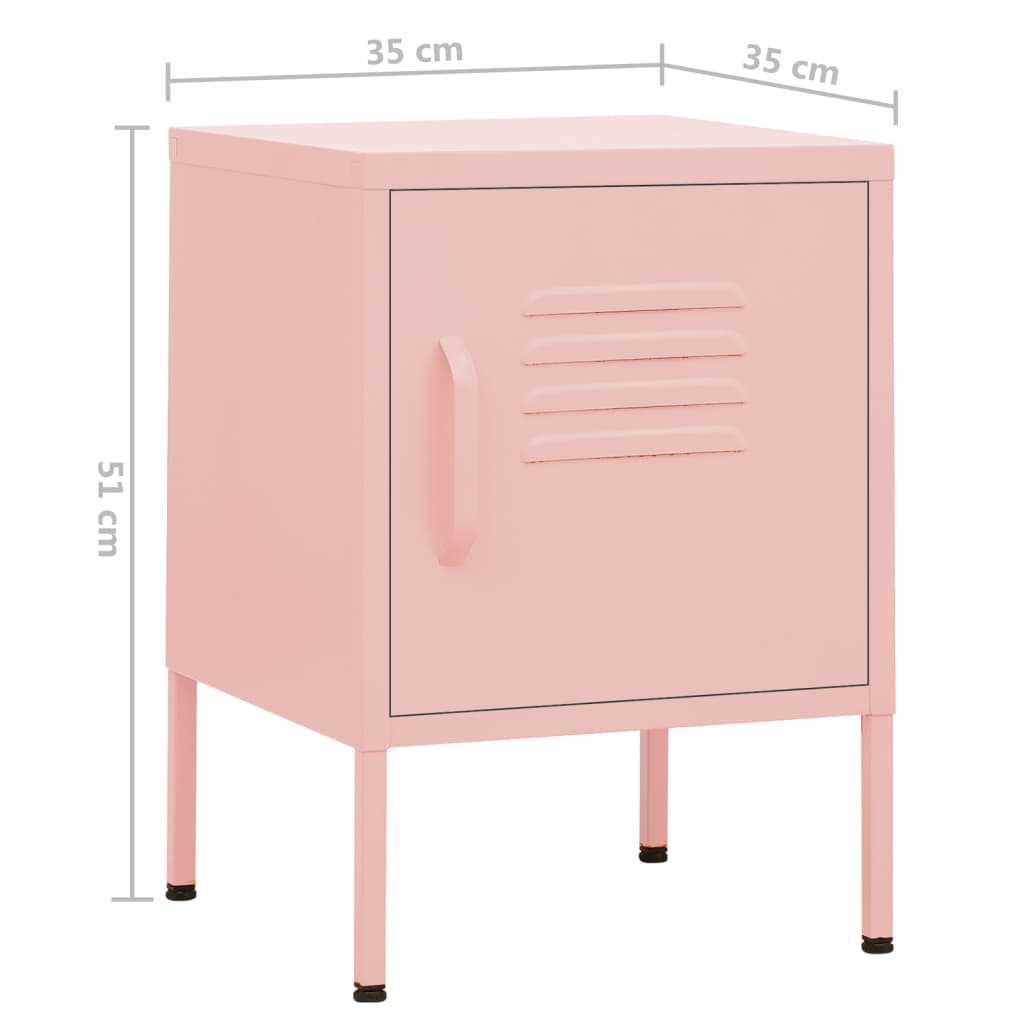 Table de chevet Rose 35x35x51 cm Acier