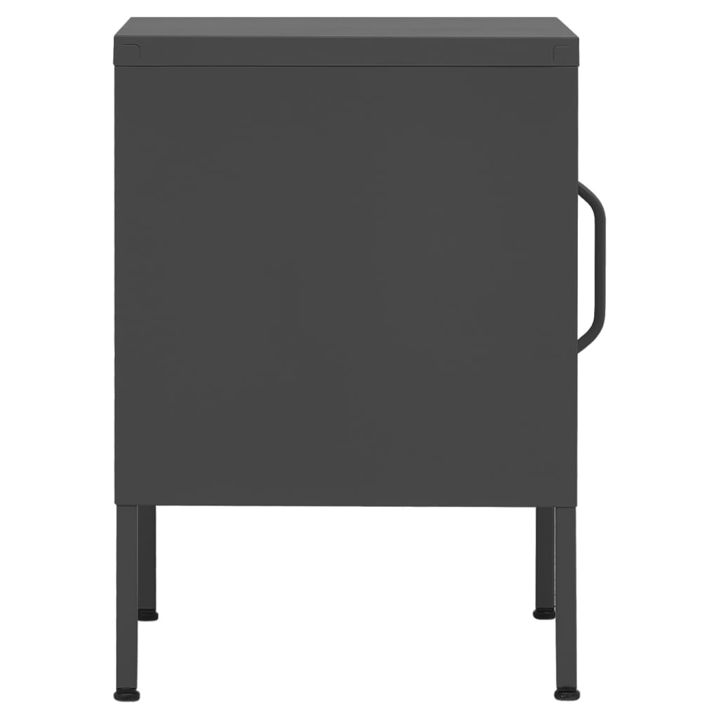 Table de chevet Anthracite 35x35x51 cm Acier