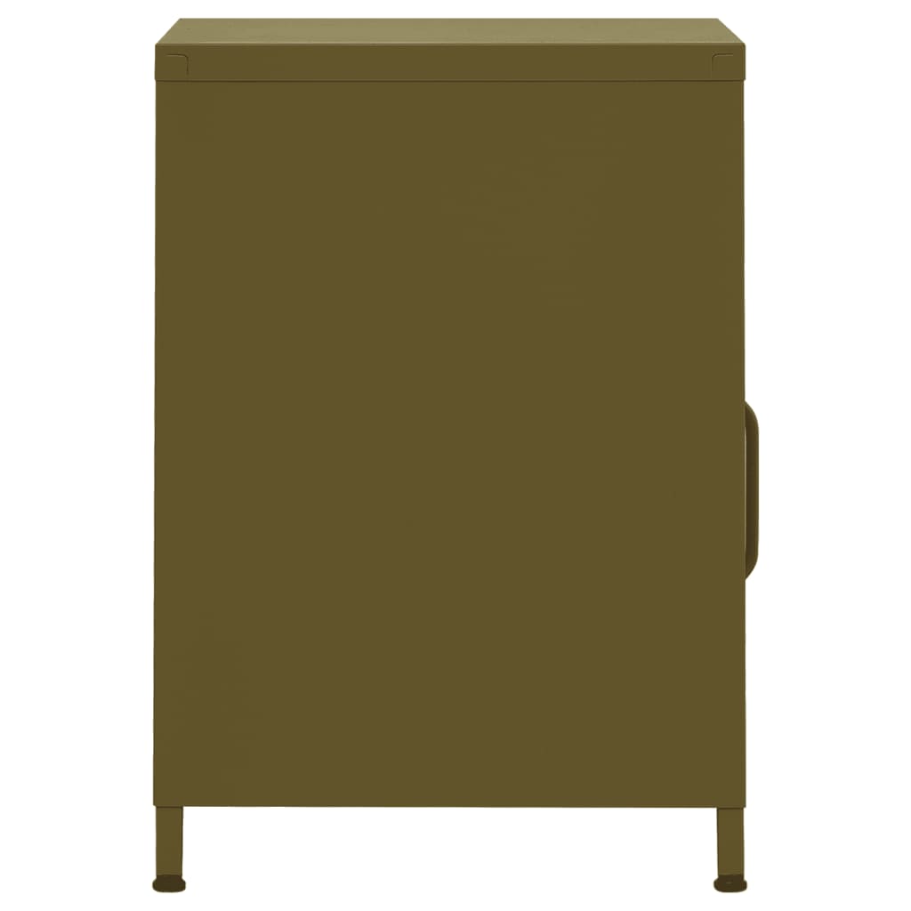 Table de chevet Vert olive 35x35x51 cm Acier