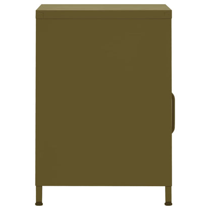 Table de chevet Vert olive 35x35x51 cm Acier