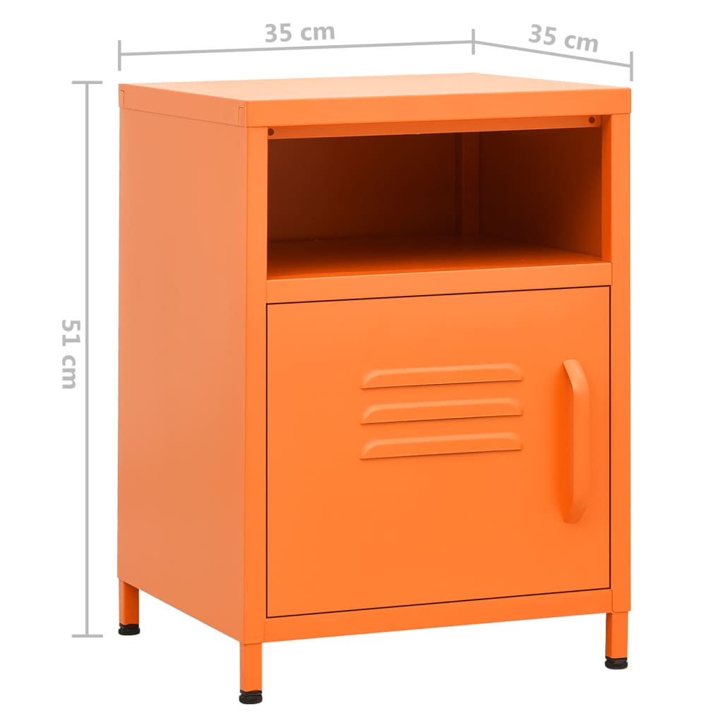 Table de chevet Orange 35x35x51 cm Acier