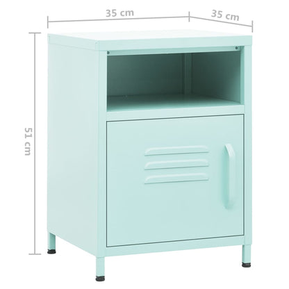 Table de chevet Vert menthe 35x35x51 cm Acier