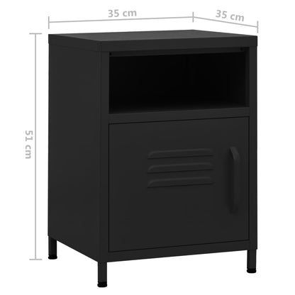 Table de chevet Noir 35x35x51 cm Acier