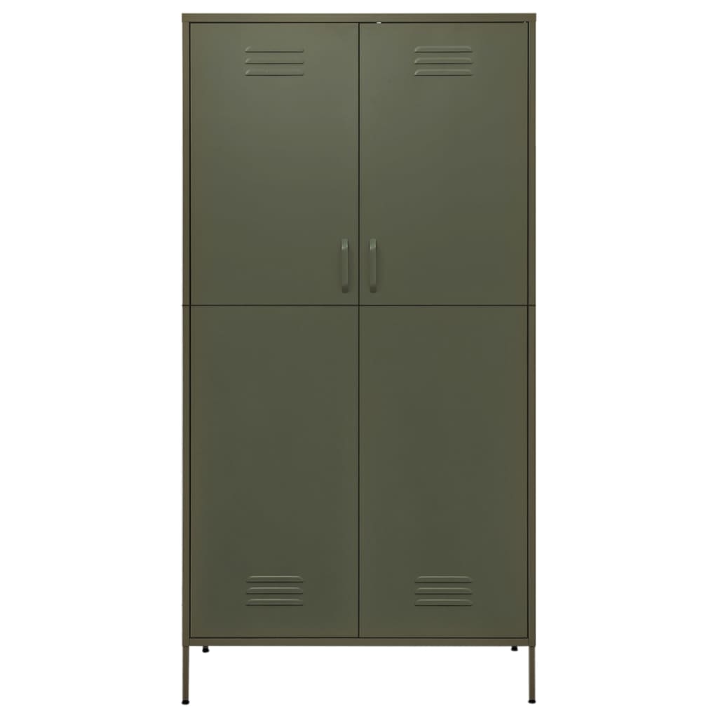 Garde-robe Vert olive 90x50x180 cm Acier