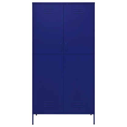 Garde-robe Bleu marine 90x50x180 cm Acier