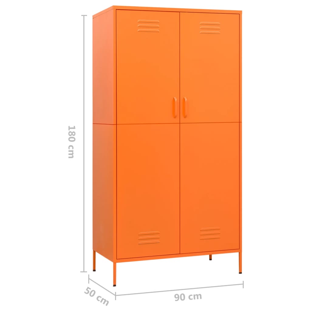 Garde-robe Orange 90x50x180 cm Acier