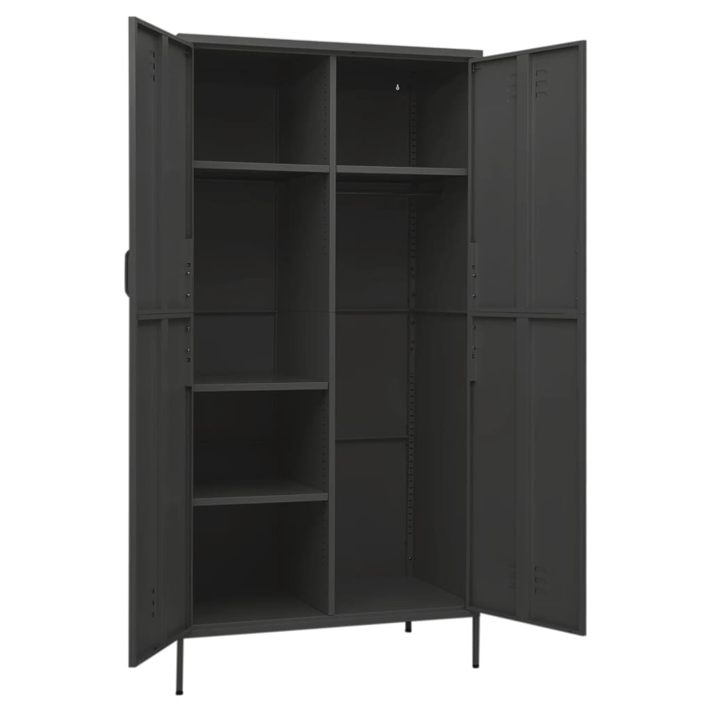 Garde-robe Anthracite 90x50x180 cm Acier