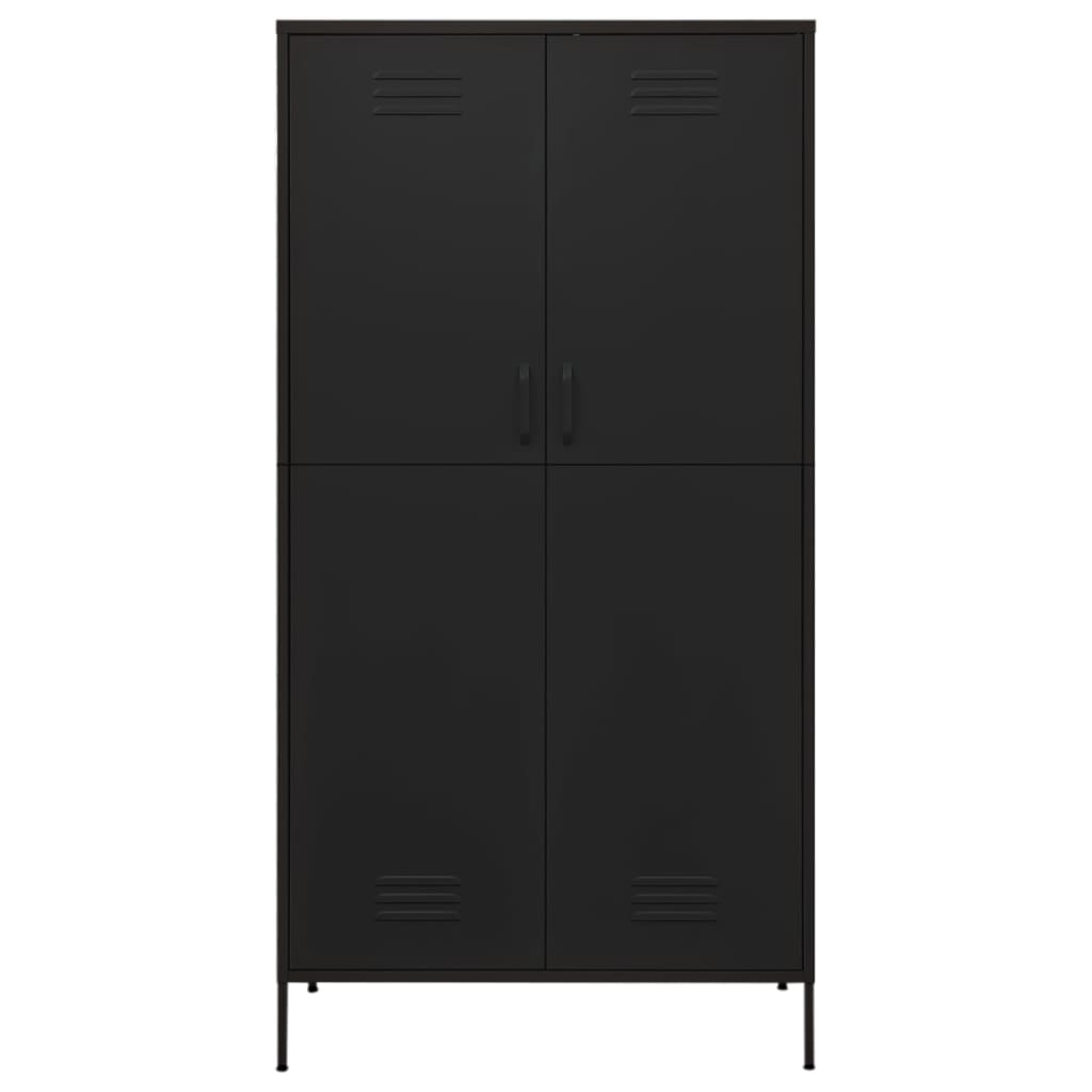 Garde-robe Noir 90x50x180 cm Acier