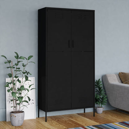 Garde-robe Noir 90x50x180 cm Acier