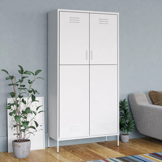 Garde-robe Blanc 90x50x180 cm Acier