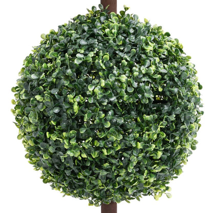 Plante de buis artificiel avec pot Forme de boule Vert 118 cm