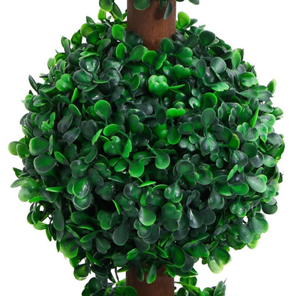 Plante de buis artificiel avec pot Forme de boule Vert 90 cm