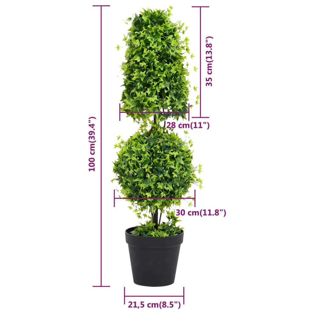 Plante de buis artificiel avec pot Vert 100 cm